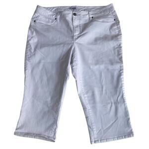 D. Jeans Women's Plus Size 18 W White Cropped Pants Casual Straight Leg